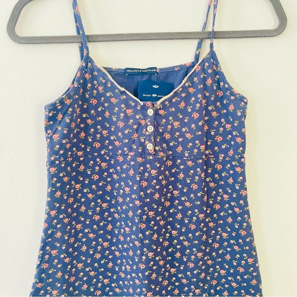 Brandy Melville Mini Blue Floral Dress - Picture 3 of 6